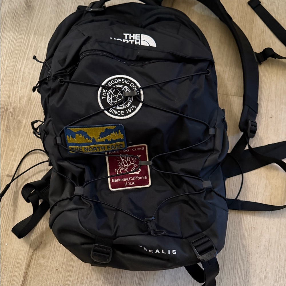 The North Face Black Backpack with Patches
